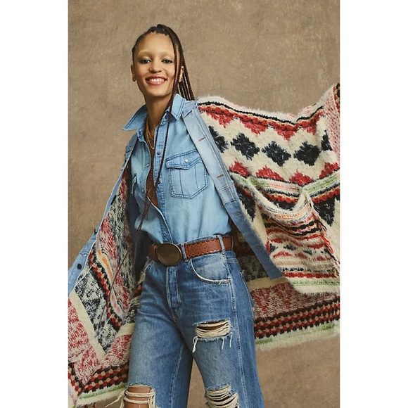 Free People Colorful Knit Poncho - Picture 3 of 6